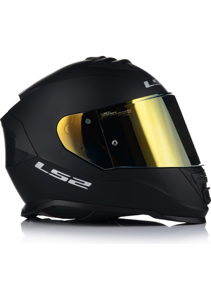 Storm 2 Mat Siyah Fullface Motosiklet Kaskı Gold Camlı fırsatları