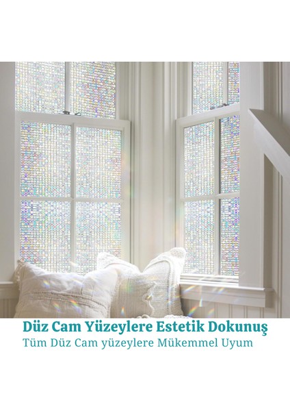 60CMX100CM Buzlu Desenli Cam Kaplama Filmi Statik Duşa Kabin Ofis Dekorasyon Folyo