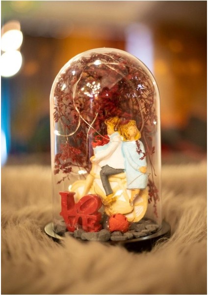 Teraryum Fanus Sevgiliye Hediye Bisikletli Sevgililer Temalı