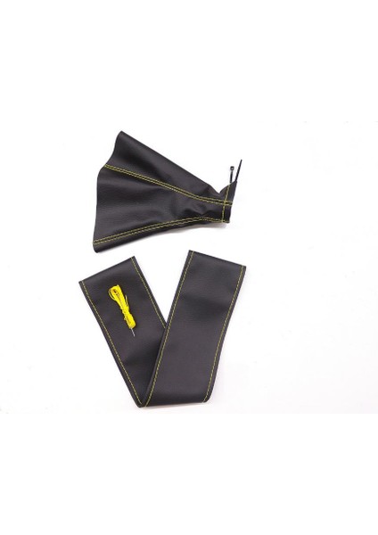 Direksiyon Kılıfı ve Vites Körüğü Siyah Deri Sarı Nakışlı