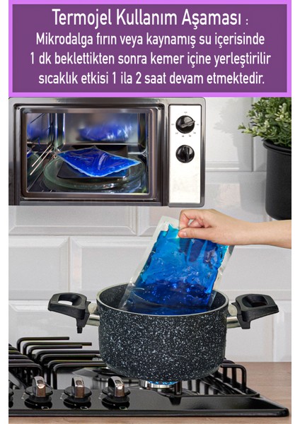 Özel Gün Kemeri Bel-Diz-Omuz-Boyun Ağrılarılarına Son Termojel Hediyeli Kemer Kedicik Antrasit Renk