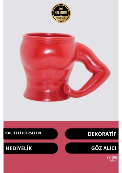 Deluxe Tasarım Dekoratif Estetik Armağan Sevgili Dost Aşk Arkadaş Porselen Vucüt Kupa Bardak