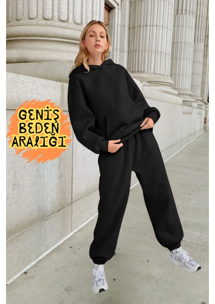 Baggy Eşofman Altı Jogger Rahat Kesim Yeni Moda Kadın Erkek Siyah Gri