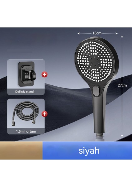 Ev Duş + 1.5m Su Borusu + Taban (Yurt Dışından)