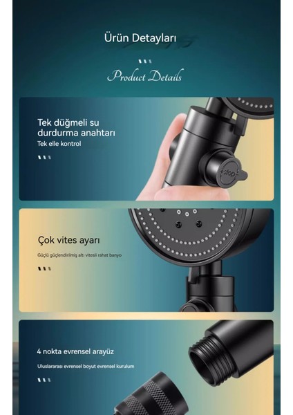 Duş + 1.5m Su Borusu + Taban (Yurt Dışından) modelleri