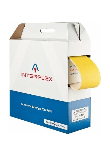 Büyütmek İçin Tıklayın Interflex Sünger Rulo Zımpara 115 mm x 220 Kum 25 mt.
