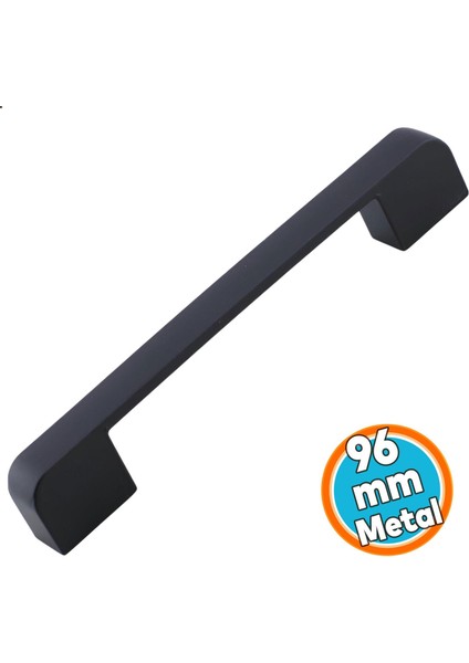 Metal Kulp 96 mm -9.6 cm Mobilya Çekmece Mutfak Dolabı Dolap Kulpları Kulbu Siyah
