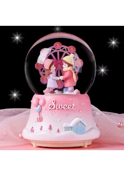 Md Sweet Aşıklar Işıklı Müzikli Kar Küresi Hediye (Yurt Dışından)