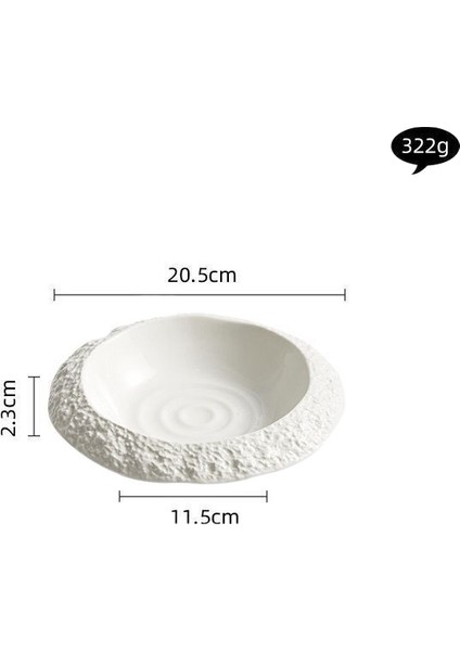 Kaya Deseni Seramik Tabak Ev Tipi Derin Tabak Sebze Tabağı Çatal Bıçak Takımı His Beyaz Yemek Tabağı Çorba Tabağı (Yurt Dışından)