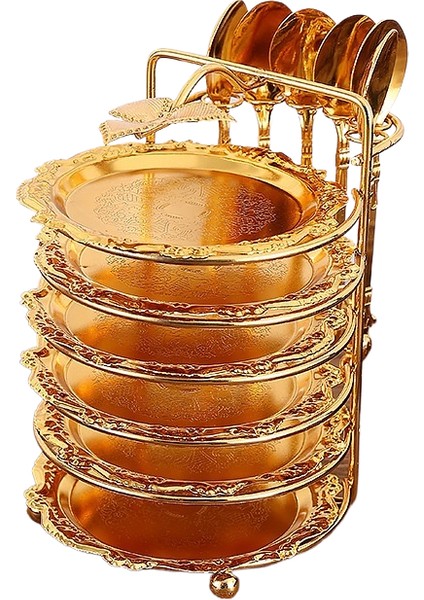 Avrupa Tarzı Meyve Tabağı Kaşık Seti Ikindi Çayı Kek Tabağı Tatlı Masa Standı Atıştırmalık Tepsisi Düğün Malzemeleri Süsler (Yurt Dışından)