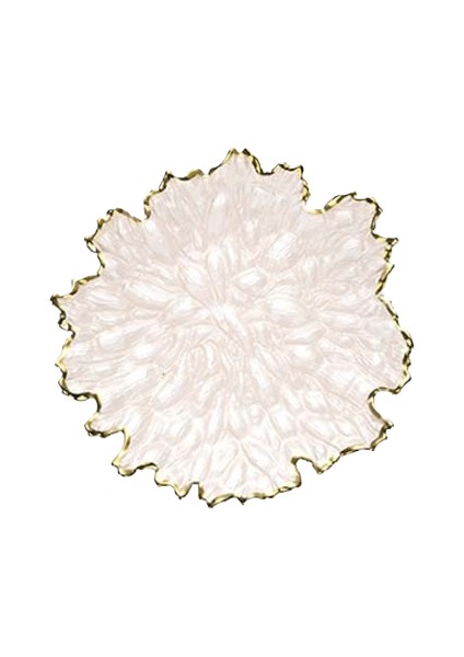 Altın Kenarlı Cam Meyve Tabağı Yaratıcı Batı Tatlı Tabağı Ev Basit Sığ Düz Tabak Tabağı Sofra Takımı (Yurt Dışından)