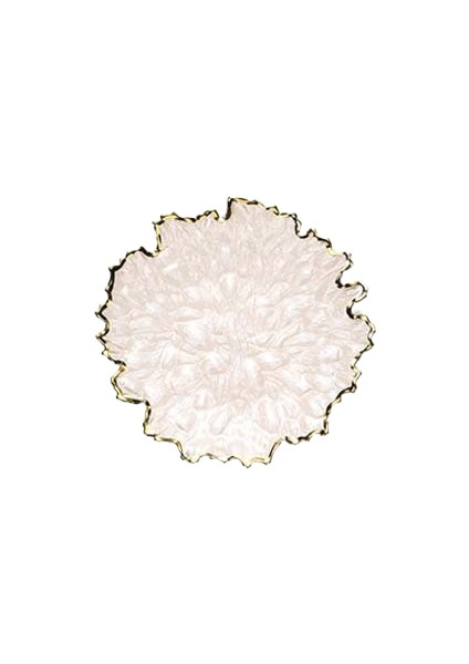 Altın Kenarlı Cam Meyve Tabağı Yaratıcı Batı Tatlı Tabağı Ev Basit Sığ Düz Tabak Tabağı Sofra Takımı (Yurt Dışından)