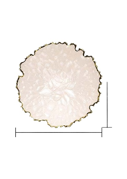 Altın Kenarlı Cam Meyve Tabağı Yaratıcı Batı Tatlı Tabağı Ev Basit Sığ Düz Tabak Tabağı Sofra Takımı (Yurt Dışından)