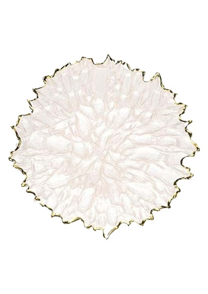 Altın Kenarlı Cam Meyve Tabağı Yaratıcı Batı Tatlı Tabağı Ev Basit Sığ Düz Tabak Tabağı Sofra Takımı (Yurt Dışından)