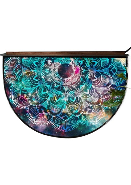 Bohem Yarı Dairesel Kristal Kadife Paspas Giriş Kapısı Giriş Kapısı Kir Tutmaz Kolay Bakım Dekoratif Paspas (Yurt Dışından)