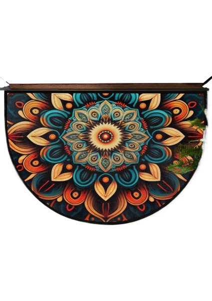 Bohem Yarı Dairesel Kristal Kadife Paspas Giriş Kapısı Giriş Kapısı Kir Tutmaz Kolay Bakım Dekoratif Paspas (Yurt Dışından)