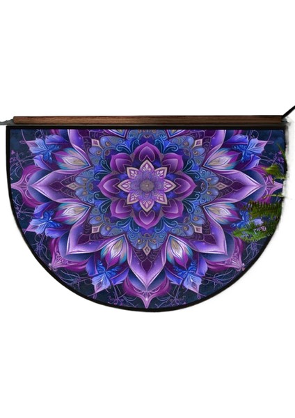 Bohem Yarı Dairesel Kristal Kadife Paspas Giriş Kapısı Giriş Kapısı Kir Tutmaz Kolay Bakım Dekoratif Paspas (Yurt Dışından)