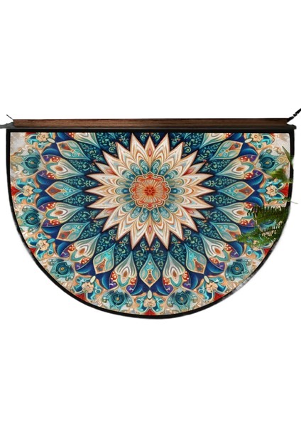 Bohem Yarı Dairesel Kristal Kadife Paspas Giriş Kapısı Giriş Kapısı Kir Tutmaz Kolay Bakım Dekoratif Paspas (Yurt Dışından)