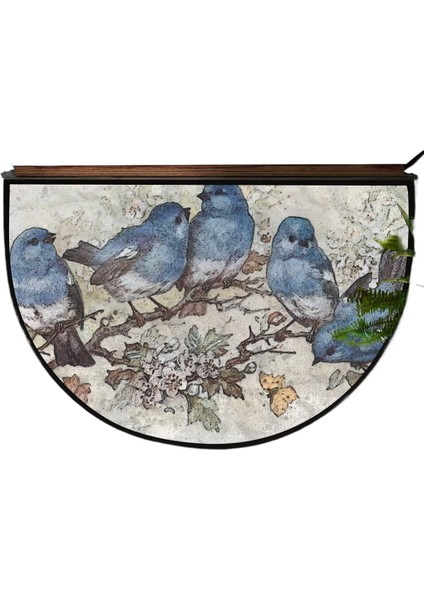 Bohem Yarı Dairesel Kristal Kadife Paspas Giriş Kapısı Giriş Kapısı Kir Tutmaz Kolay Bakım Dekoratif Paspas (Yurt Dışından)