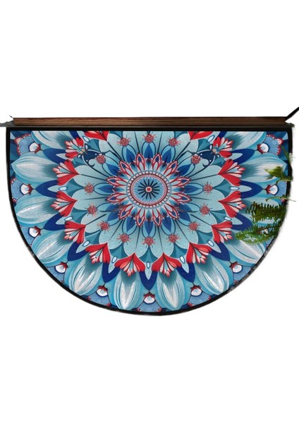 Bohem Yarı Dairesel Kristal Kadife Paspas Giriş Kapısı Giriş Kapısı Kir Tutmaz Kolay Bakım Dekoratif Paspas (Yurt Dışından)