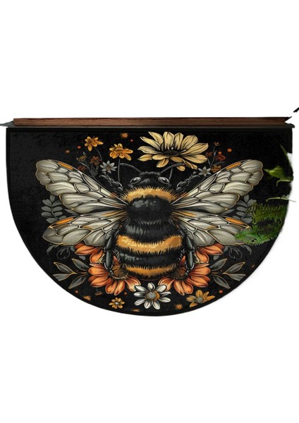 Bohem Yarı Dairesel Kristal Kadife Paspas Giriş Kapısı Giriş Kapısı Kir Tutmaz Kolay Bakım Dekoratif Paspas (Yurt Dışından)