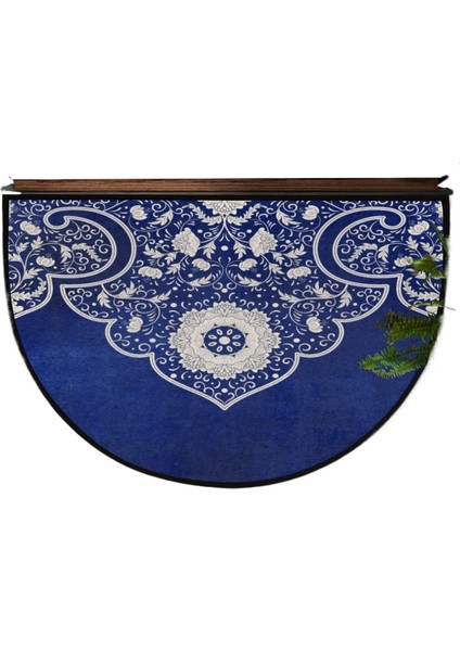 Bohem Yarı Dairesel Kristal Kadife Paspas Giriş Kapısı Giriş Kapısı Kir Tutmaz Kolay Bakım Dekoratif Paspas (Yurt Dışından)