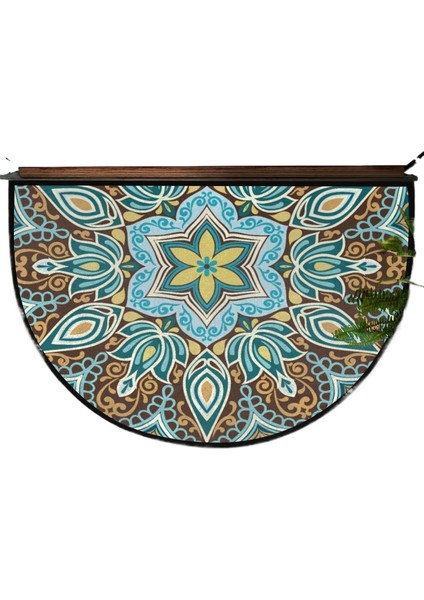 Bohem Yarı Dairesel Kristal Kadife Paspas Giriş Kapısı Giriş Kapısı Kir Tutmaz Kolay Bakım Dekoratif Paspas (Yurt Dışından)