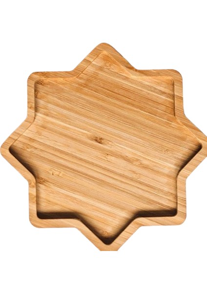 Ahşap Tepsi Yaratıcı Yıldız ve Ay Yemek Tabağı Seti Masif Ahşap Kuru Meyve Atıştırmalık Tabağı Düzensiz Hilal Bambu Ahşap Tabak (Yurt Dışından)