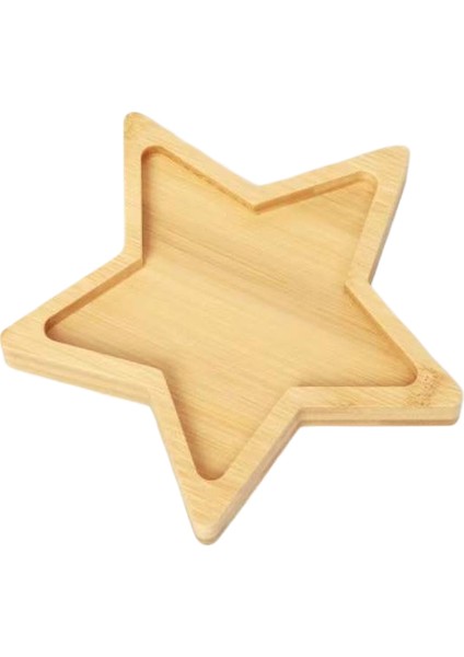 Ahşap Tepsi Yaratıcı Yıldız ve Ay Yemek Tabağı Seti Masif Ahşap Kuru Meyve Atıştırmalık Tabağı Düzensiz Hilal Bambu Ahşap Tabak (Yurt Dışından)