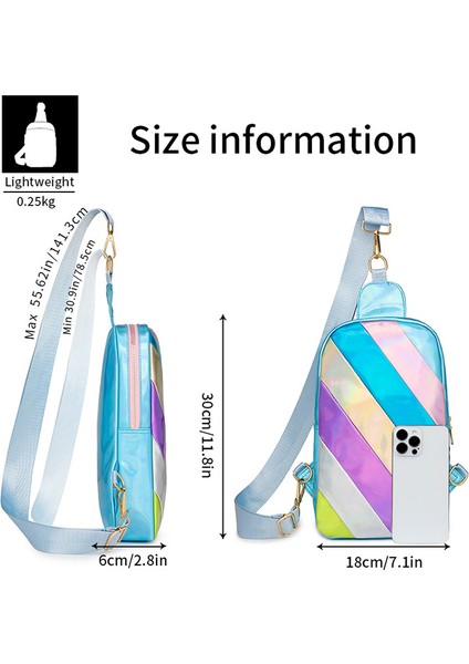 Kadın Renkli Gökkuşağı Dikişli Çapraz Omuz Omuz Göğüs Çantası (Yurt Dışından) indirimleri