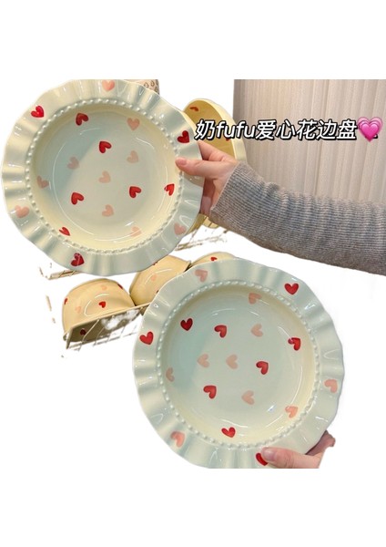 Dantel Kap Ev Derin Tabak Sebze Tabağı Seramik Makarna Yüksek Değerli Salata Tabağı Yemek Tabağı Sofra Takımı Sofra Takımı (Yurt Dışından)