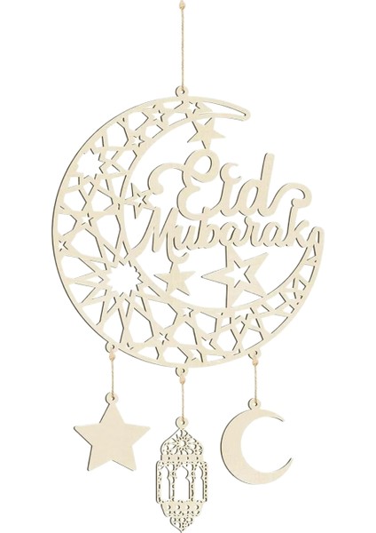 Ay Dekorasyon Asılı Kapı Tabelası Işareti Içi Boş Ay Yıldız Ahşap Duvar Dekoru Asılı Ev Dekorasyonu (Yurt Dışından)