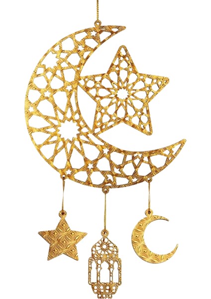 Ay Dekorasyon Asılı Kapı Tabelası Işareti Içi Boş Ay Yıldız Ahşap Duvar Dekoru Asılı Ev Dekorasyonu (Yurt Dışından)