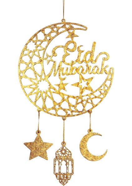 Ay Dekorasyon Asılı Kapı Tabelası Işareti Içi Boş Ay Yıldız Ahşap Duvar Dekoru Asılı Ev Dekorasyonu (Yurt Dışından)