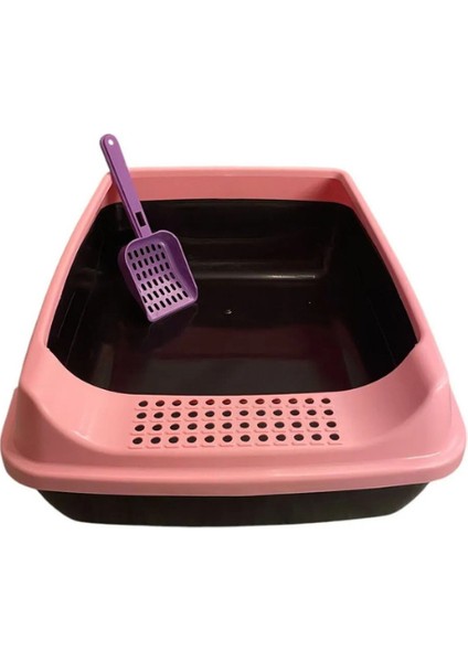 Chitto Elekli Açık Kedi Tuvaleti - Pembe ** (Kürek Hediyeli)