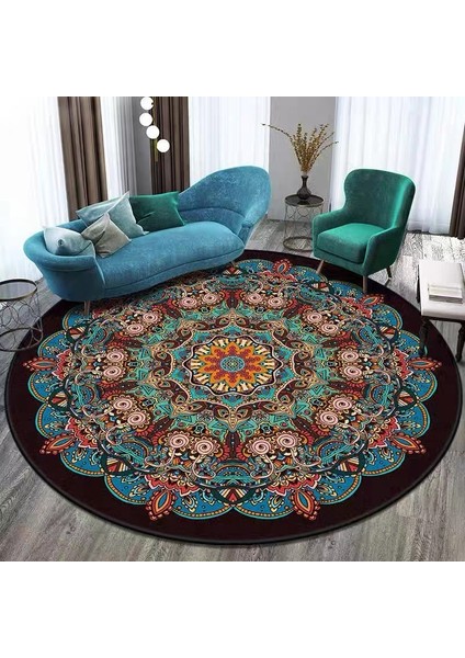 Vintage Çiçekli Farsça Halı Etnik Kapı Paspası Bohem Tarzı Oturma Odası Halı Zemin Paspası (Yurt Dışından)