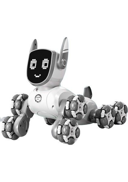 Akıllı Ses Aktive Sekiz Tekerlekli Stunt Robot Köpek (Yurt Dışından)