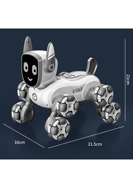Akıllı Ses Aktive Sekiz Tekerlekli Stunt Robot Köpek (Yurt Dışından)