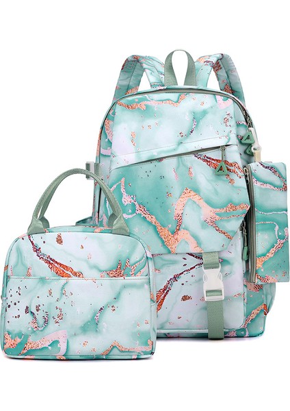 Degrade Renk Moda Omuz Çantası Ortaokul ve Lise Öğrencileri Okul Çantası 3 Set Sırt Çantası Erkekler ve Kadınlar Aynı Seyahat Çantası (Yurt Dışından)