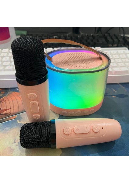 Kablosuz Mikrofon Ses Hepsi Bir Arada Mikrofon Karaoke Hoparlörü Kablosuz Bluetooth Şarkı Söyleme Ev (Yurt Dışından)