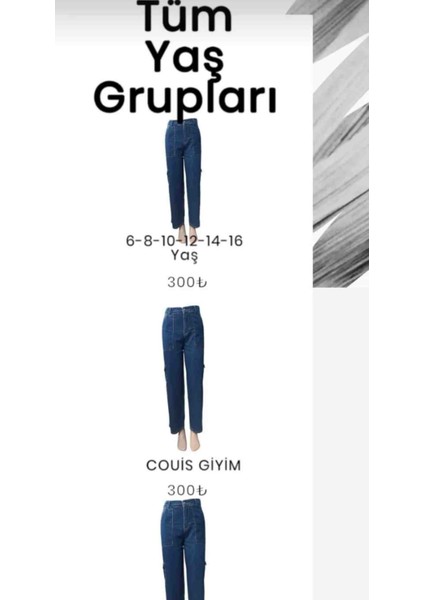 Çocuk Ince Kot Kargo Cepli Geniş Paça fırsatları
