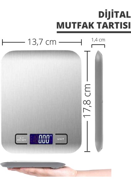 Techfit Dijital Mutfak Terazisi -Led Ekran Mutfak Tartısı 5 kg fiyatları
