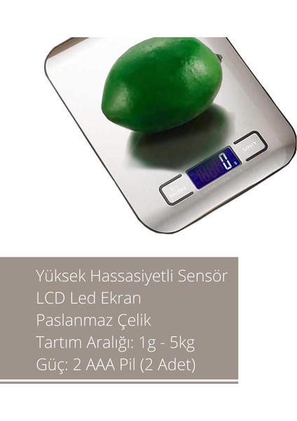 Techfit Dijital Mutfak Terazisi -Led Ekran Mutfak Tartısı 5 kg fırsatları