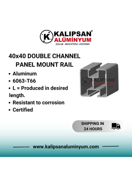40X40 Alüminyum Çift Kanallı Ray Profili -1500 MM 4 ADET fiyatları