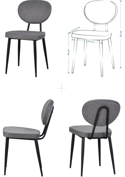 Deniz Sandalye Argos Ahşap Mdf Sabit Yuvarlak Mutfak Masası Takımı - 90 x 90 cm