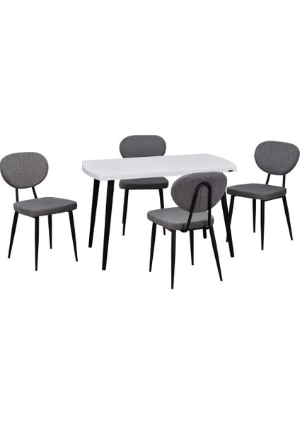 Deniz Sandalye Argos Ahşap Mdf Sabit Mutfak Masası Takımı - 70 x 120 cm