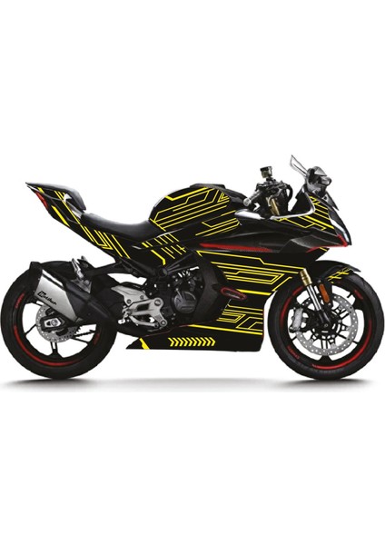 Cfmoto 450SR Technology Parçalı Kaplama Sticker Etiket Modeli Sarı