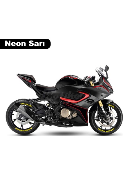 Rks (Qj Motor) Srk 125R Motosiklet Jant Içi Sticker Etiket Modeli Neon Sarı (Yeşil)
