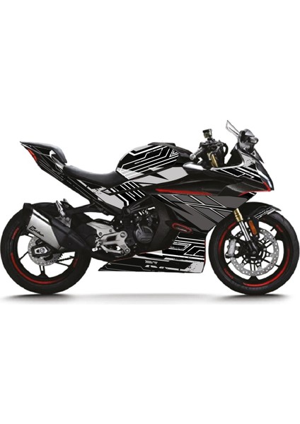 Cfmoto 450SR Redstone Parçalı Kaplama Sticker Etiket Modeli Gri