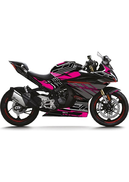 Cfmoto 450SR Redstone Parçalı Kaplama Sticker Etiket Modeli Pembe